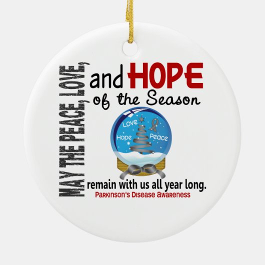 Parkinson's Ziekte Kerstmis 3 SnowGlobe Ornament (Achterkant)