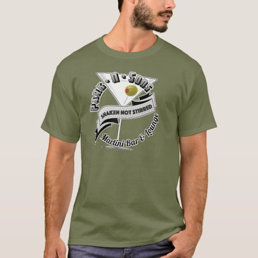 ParkNSons Martini Bar & Lounge B/W T-shirt (Voorkant)