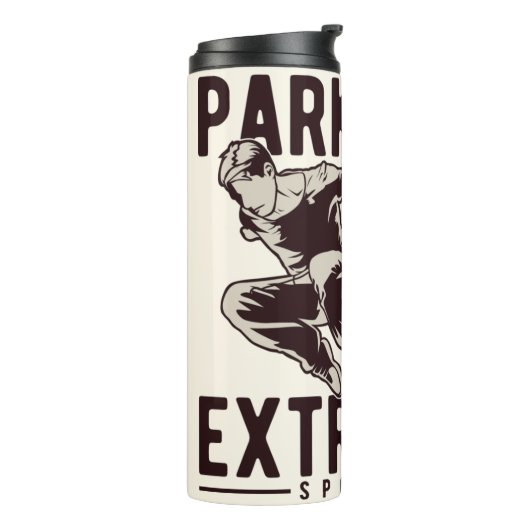 PARKOUR aangepaste naam tumbler Thermosbeker (Gedraaid links)