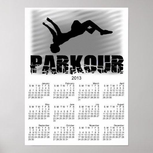 Parkour Athlete 2013 kalender-poster Poster (Voorkant)