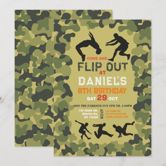 Parkour Dart Pistool Leuk Aim Shoot Camo Verjaarda Kaart (Voorkant / Achterkant)