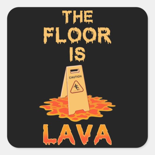 Parkour De Floor is Lava Vierkante Sticker (Voorkant)
