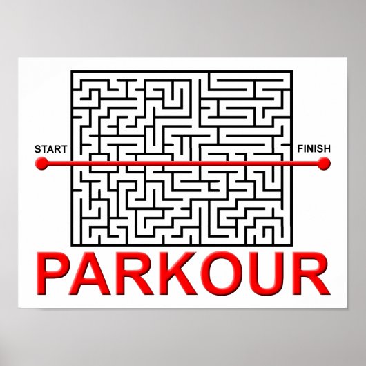 Parkour Doolhof Grappige Poster (Voorkant)