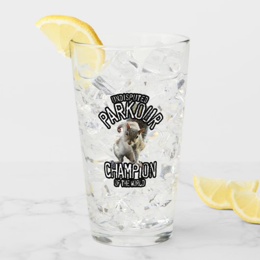 Parkour Eekhoorn - grappig freerunning Glas (Voorkant ijs)