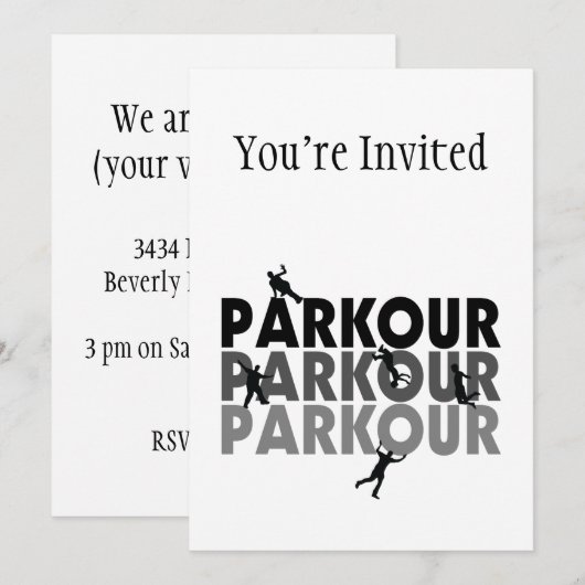 Parkour Free Runing Kaart (Voorkant / Achterkant)