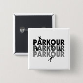 Parkour Free Runing Vierkante Button 5,1 Cm (Voorkant /achterkant)