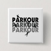 Parkour Free Runing Vierkante Button 5,1 Cm (Voorkant)