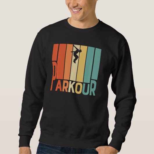 Parkour Free Running Training Traceur Retro Sport Trui (Voorkant)