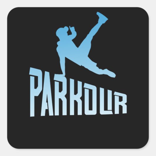 Parkour Freerunner Free Run Athlete Vierkante Sticker (Voorkant)