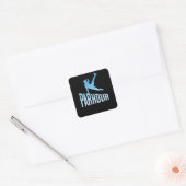 Parkour Freerunner Free Run Athlete Vierkante Sticker (Envelop)