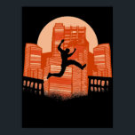 Parkour, freerunner, parkour runner gift poster<br><div class="desc">Treinsport parkour, freerunner, parkour runner gift. Het parkour-ontwerp is een cadeau voor freerunners, parkurrenners, straatlopers, stadsrenners. Parkour is een populaire hobby onder jongeren</div>