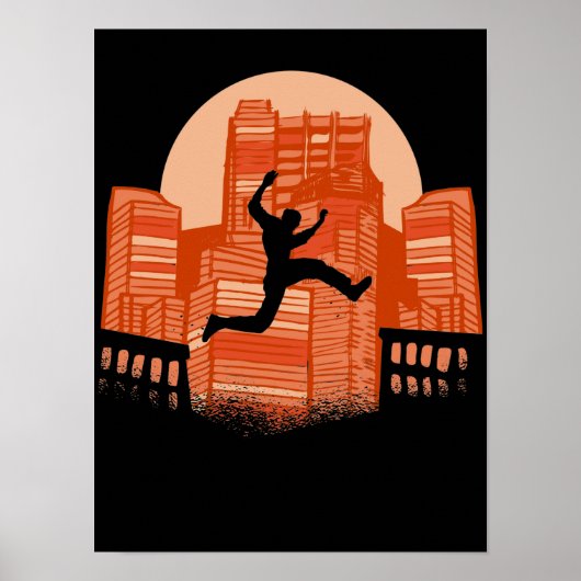 Parkour, freerunner, parkour runner gift poster (Voorkant)