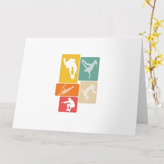 Parkour Freerunner Traceur Retro Freerunning Kaart (Gele Bloem)