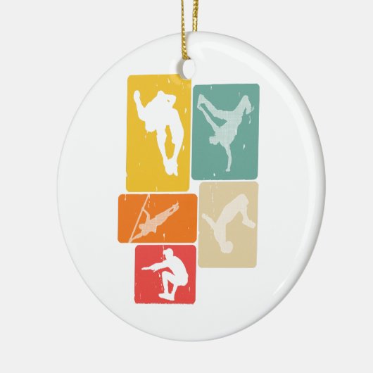 Parkour Freerunner Traceur Retro Freerunning Keramisch Ornament (Links)