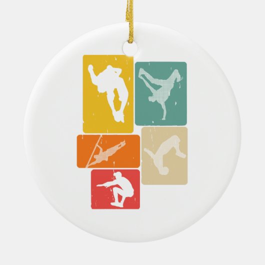 Parkour Freerunner Traceur Retro Freerunning Keramisch Ornament (Achterkant)