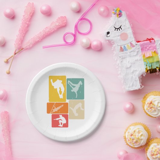 Parkour Freerunner Traceur Retro Freerunning Papieren Bordje (Feest)