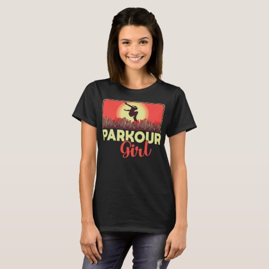 Parkour Freerunning Traceur Athlete Parkour Girl T-shirt (Voorkant volledig)