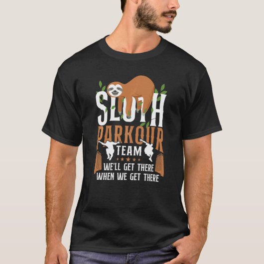 Parkour Gratis Running Traceur Sloth Parkour Team T-shirt (Voorkant)