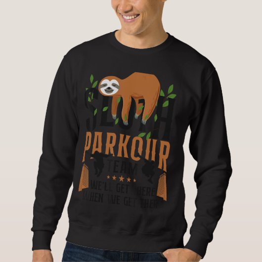 Parkour Gratis Running Traceur Sloth Parkour Team Trui (Voorkant)