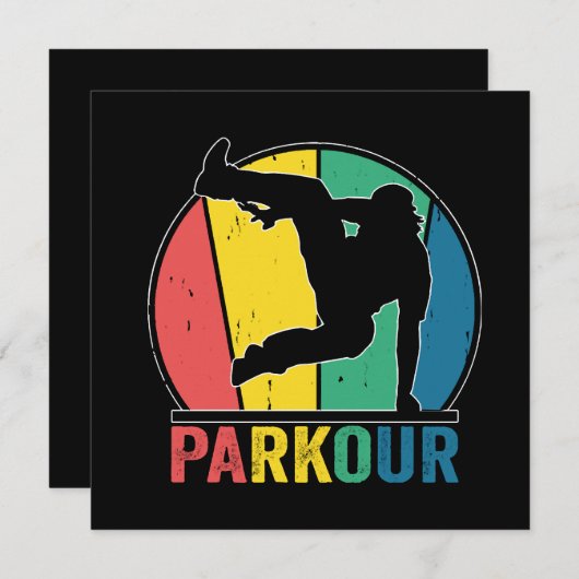 Parkour Gratis Running Training Traceur Retro Kaart (Voorkant / Achterkant)
