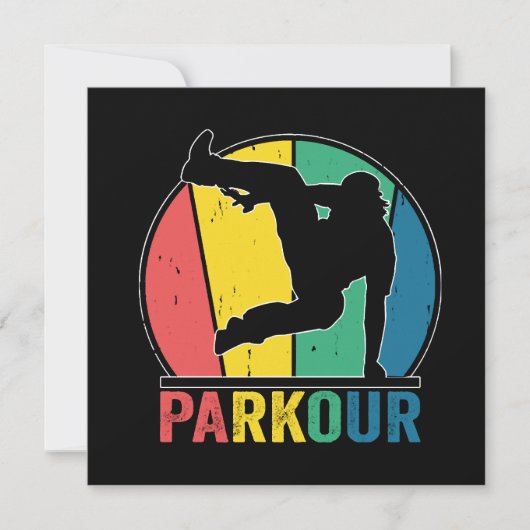 Parkour Gratis Running Training Traceur Retro Kaart (Voorkant)