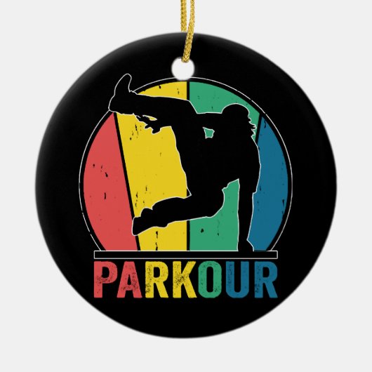Parkour Gratis Running Training Traceur Retro Keramisch Ornament (Voorkant)