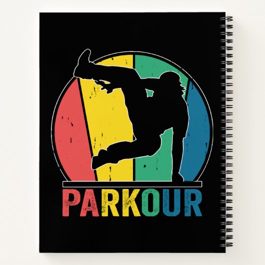 Parkour Gratis Running Training Traceur Retro Notitieboek (Achterkant)