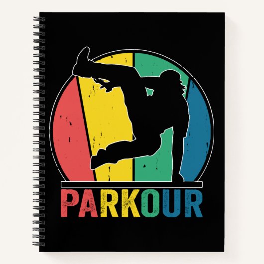 Parkour Gratis Running Training Traceur Retro Notitieboek (Voorkant)