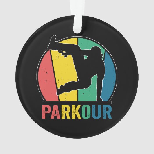 Parkour Gratis Running Training Traceur Retro Ornament (achterkant)