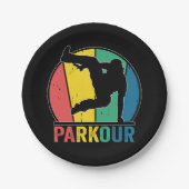 Parkour Gratis Running Training Traceur Retro Papieren Bordje (Voorkant)