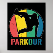 Parkour Gratis Running Training Traceur Retro Poster (Voorkant)