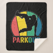 Parkour Gratis Running Training Traceur Retro Sherpa Deken (Voorkant)