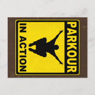 Parkour in Action Signboard Briefkaart