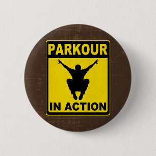 Parkour in Action Signboard Ronde Button 5,7 Cm