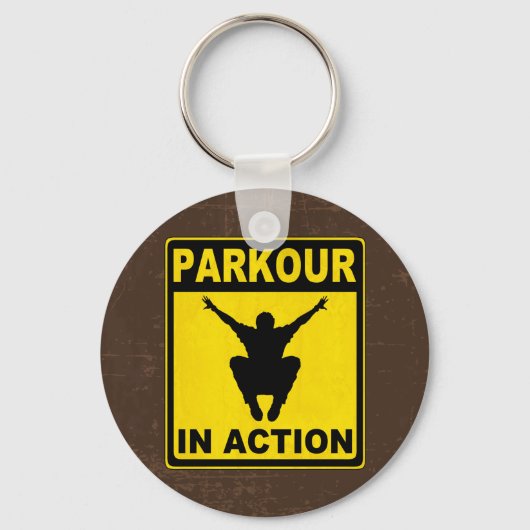 Parkour in Action Signboard Sleutelhanger (Voorkant)