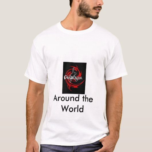 parkour_logo_500, over de hele wereld t-shirt (Voorkant)