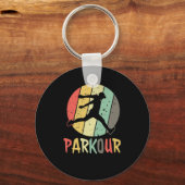 Parkour Logo in Retro Farben Sleutelhanger (Voorkant)