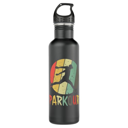 Parkour Logo in Retro Farben Waterfles (Voorkant)