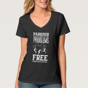 Parkour lost de meeste problemen op Freerunning de T-shirt