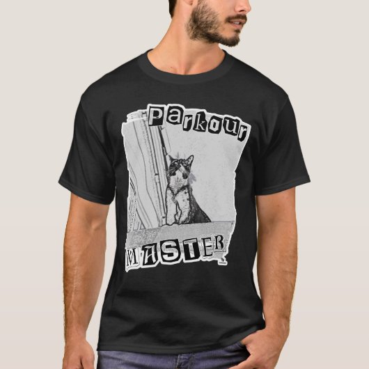 Parkour Master Grappige Punk Kitty Ontwerp T-shirt (Voorkant)