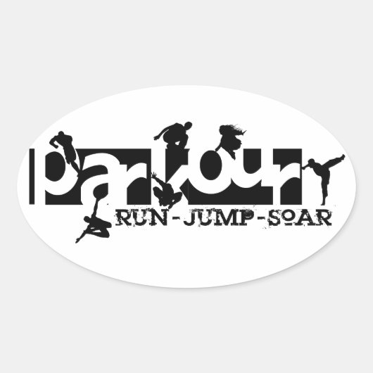 Parkour Ovale Sticker (Voorkant)