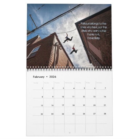 Parkour Quotes Calendar Kalender (Feb 2026)