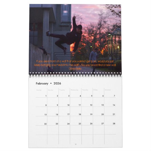 Parkour Quotes Calendar Kalender (Feb 2026)