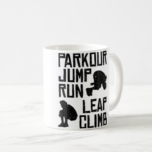 Parkour Shirt - Jump Run Leap Climb Koffiemok (Voorkant rechts)
