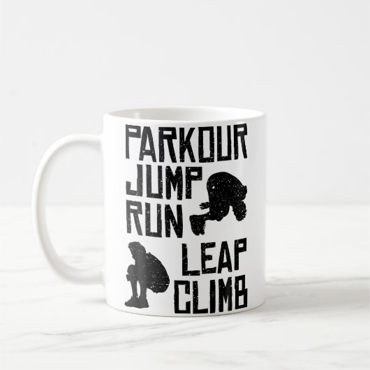 Parkour Shirt - Jump Run Leap Climb Koffiemok (Links)