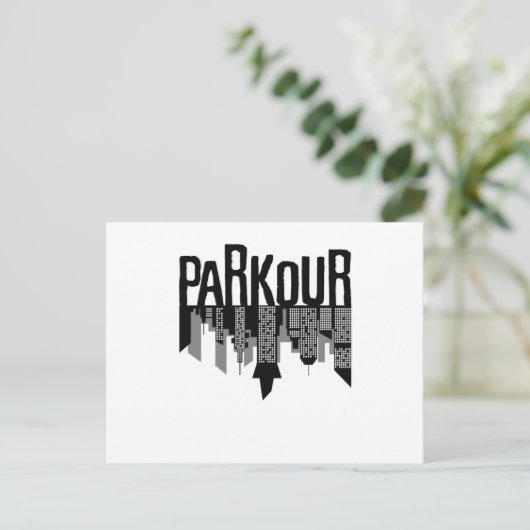 Parkour Skyline Briefkaart (Staand voorkant)