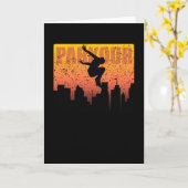 Parkour Street Jumper Skyline Flyer Kaart (Gele Bloem)