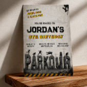 Parkour Trampoline Verjaardagsfeest Uitnodiging
