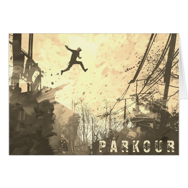 Parkour Urban Free Runing Free Styling Art Sepia (Voorkant Horizontaal)