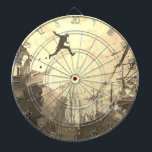 Parkour Urban Free Runing Free Styling Art Sepia Dartbord<br><div class="desc">Een moderne kunstenaar heeft de indruk dat parkour wordt geoefend in een stadsachterstraat in sepia tones.</div>